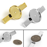 Épingle à cravate couleur cuivre argent or avec porte-monnaie vierge rond de 21mm pinces à cravate Base Cabochon barre à cravate pour hommes