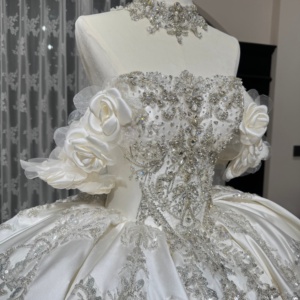 Wx114 Wedding Dresses Bridal Ball Gowns Luxury Design Lace Sparkly Rhinestones For Brides Customize Size Jancember - Product Image 3