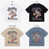 T-shirt graphique rétro animalier imprimé numérique 300g 100% coton coupe oversize vintage délavé Hip Hop Skater Streetwear OEM
