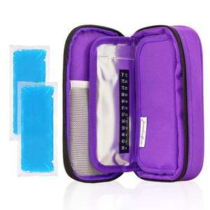 Píldora de <span class=keywords><strong>insulina</strong></span> portátil y bolsa de hielo refrigerada para alimentos Estuche de viaje Organizador de aislamiento térmico Enfriador médico para diabéticos - Product Image 1