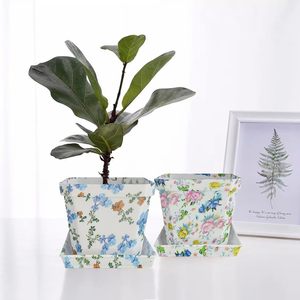 Macetas <span class=keywords><strong>de</strong></span> plástico decorativas modernas, <span class=keywords><strong>maceta</strong></span> <span class=keywords><strong>de</strong></span> flores impresa, contenedor <span class=keywords><strong>de</strong></span> paleta para interior/exterior para habitación, balcón - Product Image 6
