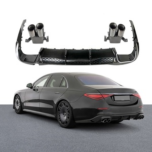 Kit carrosserie en carbone sec Diffuseur arrière pour <span class=keywords><strong>Mercedes</strong></span> Classe S <span class=keywords><strong>W223</strong></span> 2020 et plus Becquet arrière Spoiler Pièces automobiles - Product Image 1