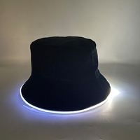 Sombrero de cubo de fiesta que brilla intensamente, gorra de pescador con luz LED, sombrero de neón luminoso para Bar Club, suministros para sombreros fluorescentes de baile para hombres y mujeres