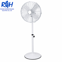 Ventilateur sur pied rétro industriel en métal argenté à 3 vitesses, 220 V, 16 pouces, à prix abordable
