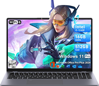 Portátil para Juegos Ultrafino de 15.6 Pulgadas, Intel I5 12450H, 16GB, SSD M.2, Carcasa Metálica, Reconocimiento de Huellas Dactilares, 165Hz, GDDR4, Retroiluminado