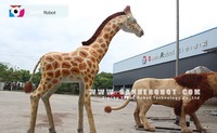 Statue de girafe animatronique grandeur nature de 17 m, modèle réaliste d'animal de safari géant pour l'affichage dans les zoos, parcs et centres commerciaux