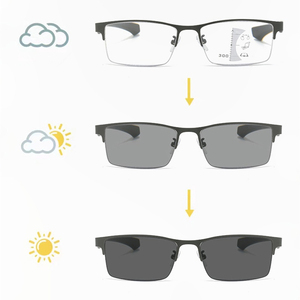 <span class=keywords><strong>Gafas</strong></span> Fotocromáticas Multifocales Clásicas <span class=keywords><strong>de</strong></span> Media Montura para Hombre y Mujer, Anti Luz Azul, para Presbicia, con Marco Metálico - Product Image 4