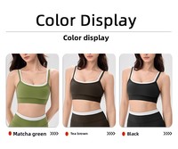 Nouveau soutien-gorge de sport pour femme, haute performance, antichoc, en Spandex/Nylon, style débardeur, pour la course, la gym et le yoga, bretelles non réglables, motif uni