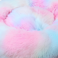 Coussin rond en peluche pour animaux de compagnie, coussin en forme de beignet, nid douillet pour chats et chiens