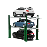 Pont élévateur de stationnement électrique hydraulique à 4 poteaux triple empilage 4QJY4.0-P3, capacité de charge 4500 kg, certifié CE, temps de levage rapide en 60 secondes, garantie 1 an