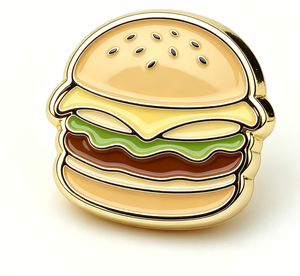 เข็มกลัดโลหะรูปเบอร์เกอร์เคลือบเงา ของที่ระลึกสะสม ของขวัญ - Product Image 2
