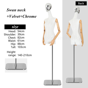 Maniquí femenino cubierto de tela de terciopelo colorido de alta calidad, cuerpo completo para pantalones, exhibición de pantalones, maniquí de pie para <span class=keywords><strong>mujer</strong></span> - Product Image 6