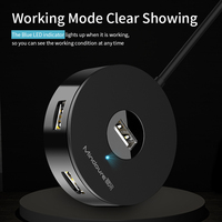 Mindpure - Hub USB 2.0 de 4 Puertos, Divisor de Datos de Alta Velocidad con Alimentación Externa de 5V 2A para Teclado, Ratón, Impresora, Expansión de Computadora