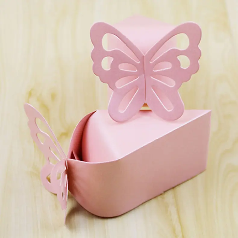 Kelebek şeker düğün Favor hediye karton kutu