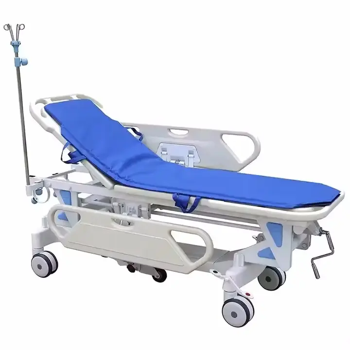 Chariot médical de haute qualité de civière d'ambulance d'hôpital de lit d'urgence d'ABS à vendre