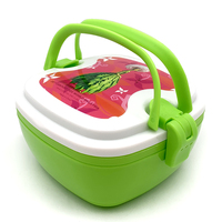 Boîte à lunch micro-ondable à 2 étages, design mignon, compartiment en plastique, boîte à lunch, ensemble de boîtes bento