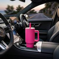 Gobelet isotherme à double paroi en acier inoxydable de 40 oz avec couvercle à pression et paille, design moderne et écologique, vente en gros
