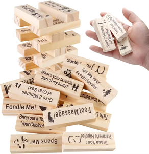 Lust Tower Jeu de blocs à empiler en bois <span class=keywords><strong>pour</strong></span> adultes, super <span class=keywords><strong>coquin</strong></span>, <span class=keywords><strong>pour</strong></span> soirées en <span class=keywords><strong>couple</strong></span>, Saint-Valentin et soirées boisson - Product Image 2