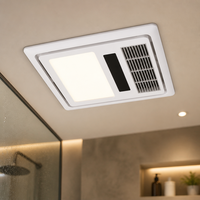 Chauffage PTC de plafond 3-en-1 haute efficacité pour salle de bain 2200W, chauffage rapide, ventilateur d'extraction, panneau LED, ventilation 280m³/h, SAA