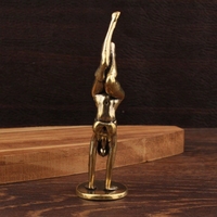 Figurine de yoga en laiton, mini-statuette décorative, accessoire de bureau, artisanat en laiton