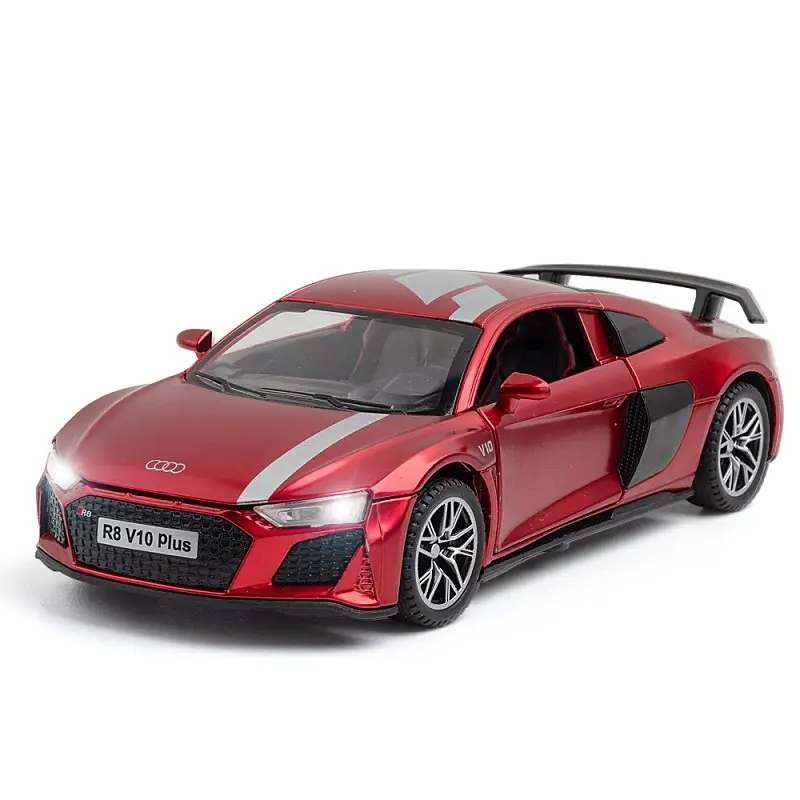 The latest 1:32 scale Audi R8 V10 Plus die-casting model car alloy simulation model children's toy car gift