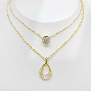 Collier géométrique en argent 925 plaqué or 18 carats, prix d'usine, mode féminine, style hip hop, nœud simple, colliers superposés coréens - Product Image 5