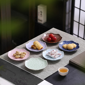 Plato de cerámica con forma de flor para frutas, té, aperitivos, postres, para fiestas, origen Dehua - Product Image 4