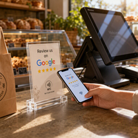 Carte NFC adhésive personnalisable avec impression de logo, puce RFID NTAG213 programmable 13,56 MHz, étanche, pour contrôle d'accès et avis Google