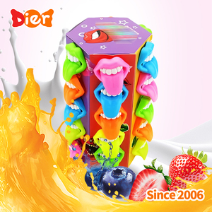 Caramelos al por mayor etiqueta privada personalizada dibujos animados divertidos en forma de boca dulce con sabor a fruta remolino piruleta niños caramelo juguete OEM - Product Image 5