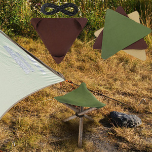 Portable Outdoor Camping Triangular Stool Foldable 30cm Army Green Fishing Chair - Product Image 1