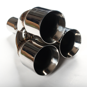 สามช่อง SS304 สากล 2.5 นิ้ว ID x <span class=keywords><strong>3</strong></span>.5 นิ้ว OD รถ ท่อไอเสียปลายท่อหางท่อสแตนเลสท่อไอเสีย - Product Image 3