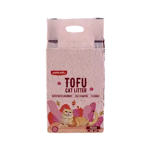 Factory Eco-friendly Natural Dust Free organic cat sand Premium Quick Clumping 1.5mm tofu cat litter