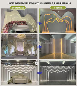 LEDA Nouveau Design Chic Toile de Fond Lumineuse en Acrylique Blanc Effet Vague pour Mariage, Événement, Fête, Décoration de Scène - Product Image 4