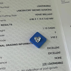 เพชรรูปหัวใจสำหรับห้องแล็บทรง1กะรัตได้รับการรับรองจาก Def <span class=keywords><strong>VVS</strong></span> CVD HPHT รูปแฟนซีรูปหัวใจสำหรับปลูกเพชร - Product Image 2