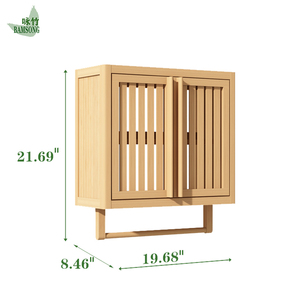 Mobili da <span class=keywords><strong>Bagno</strong></span> Ecologici in Bambù da Parete - Pronta Consegna dal Magazzino USA, Soluzione Salvaspazio per Articoli da Toeletta e Asciugamani - Product Image 2