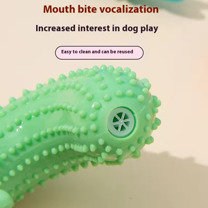 TPR Rubber Pet Toy in Hot Dog and Fried <b>Shrimp</b> Shapes Bite-Resistant Grinding Teeth Squeaky Interactive Nibble Toy - Product Image 2