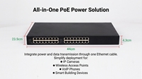Injecteur PoE Gigabit 16 ports haute puissance 802.3af/at, Hub d'alimentation montable en rack pour réseau CCTV AP