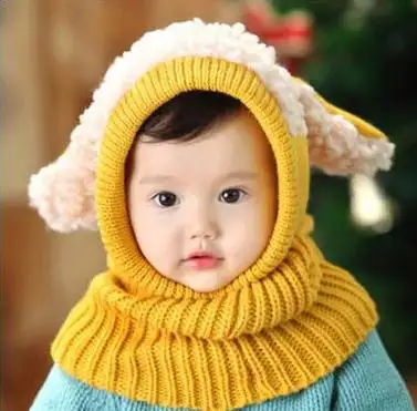Jieni-chapeau en tricot pour bébé, couvre-chef en coton, mouton, imprimé dessin animé, coiffe laine, flambant neuve, pour automne et hiver, 2020