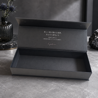 Boîte cadeau pliante noire élégante, boîte en papier personnalisée imprimée avec couvercle magnétique pour bijoux, cosmétiques et emballages de luxe pour la vente au détail