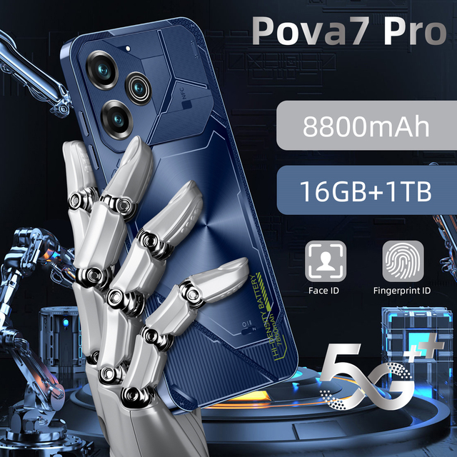 Pova 7 Pro 5G Smartphone 2026 Android 15 16GB 1TB 7.3 Inch 108MP 10 Core Dual SIM Unlocked