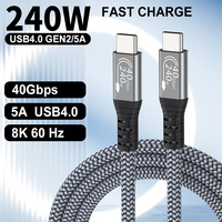 Câble USB Type-C de haute qualité PD 240W 5A Super Fast Charging en aluminium USB-C vers USB-C