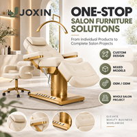 Table de Soin Esthétique Électrique de Luxe Réglable avec Trou Facial, Appui-tête, Appui-jambes et Base Dorée – Capacité 250 kg – Mobilier de Salon