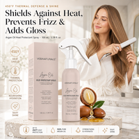 Spray protecteur thermique pour cheveux en marque propre jusqu'à 450°F ° Après-shampoing sans rinçage à l'huile d'argan marocaine F Thermal Protection pour cheveux