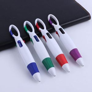 Stylos à bille personnalisés multicolores à quatre couleurs avec poignée en caoutchouc - Product Image 2