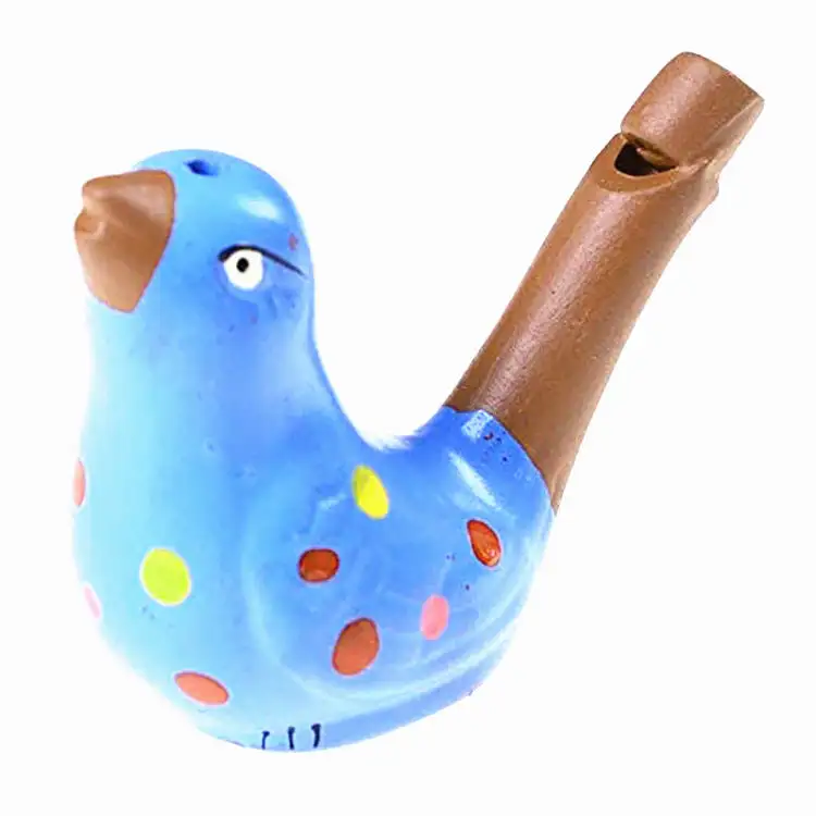 Silbato de agua para pájaros con logotipo personalizado, juguetes de baño de cerámica para niños, juguetes de baño para niños, silbato de agua