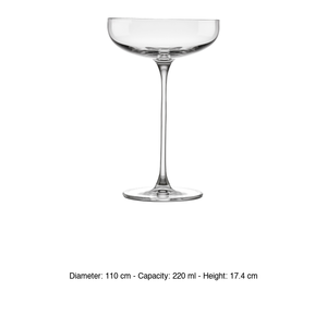 แก้วแชมเปญทรง Coupe Savage Crystal Glass ขนาด 22 ซล. สูง 11 ซม. ฐานสูง 17.4 ซม. สำหรับร้านอาหาร โรงแรม จัดเลี้ยง ขายส่ง - Product Image 3