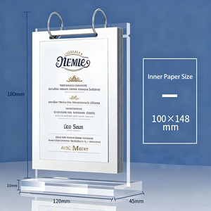 Exhibidor de Acrílico Moderno, Personalizable, Reciclable, Tipo T, para Tarjetas de Múltiples Páginas, Tamaño A6/A4, para <span class=keywords><strong>Restaurante</strong></span> - Product Image 4