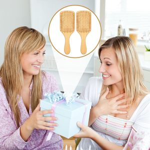 Brosse à cheveux en bambou personnalisée 2026, tendance, pour usage domestique, massage naturel, démêloir pour femmes, vente en gros - Product Image 6