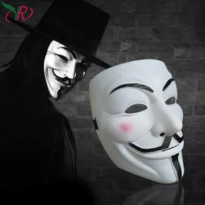 Topeng Pvc Panas Kostum Halloween Kawat V Vendetta Led Topeng Led Anonim