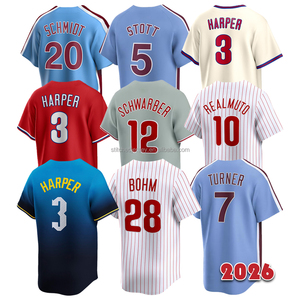 Camiseta de Hombre Estilo 2026 con Estampado de Bryce Harper, <span class=keywords><strong>Bryson</strong></span> Stott, Trea Turner y J.T. Camiseta de Béisbol de Realmuto, Kyle Schwarber y Alec Bohm - Product Image 1